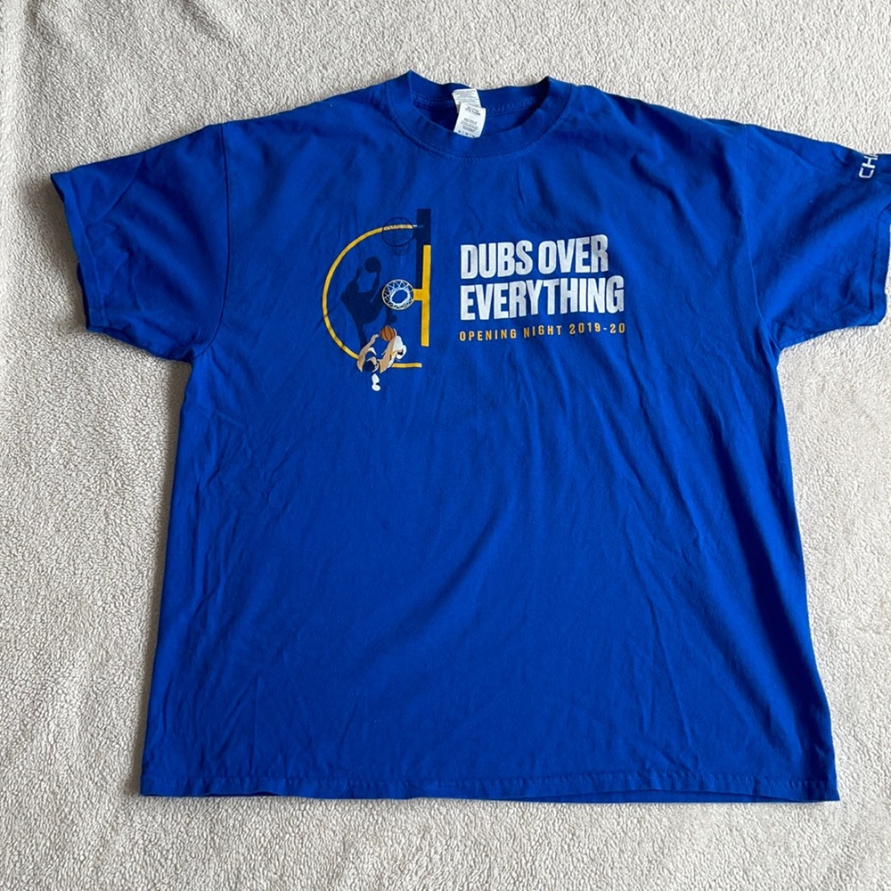 Golden State Warriors Opening Night Teeshirt with “Dubs Over Everything”…